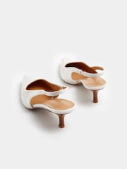 Long Tall Sally White Slingback Kitten Heels - Image 2 of 4