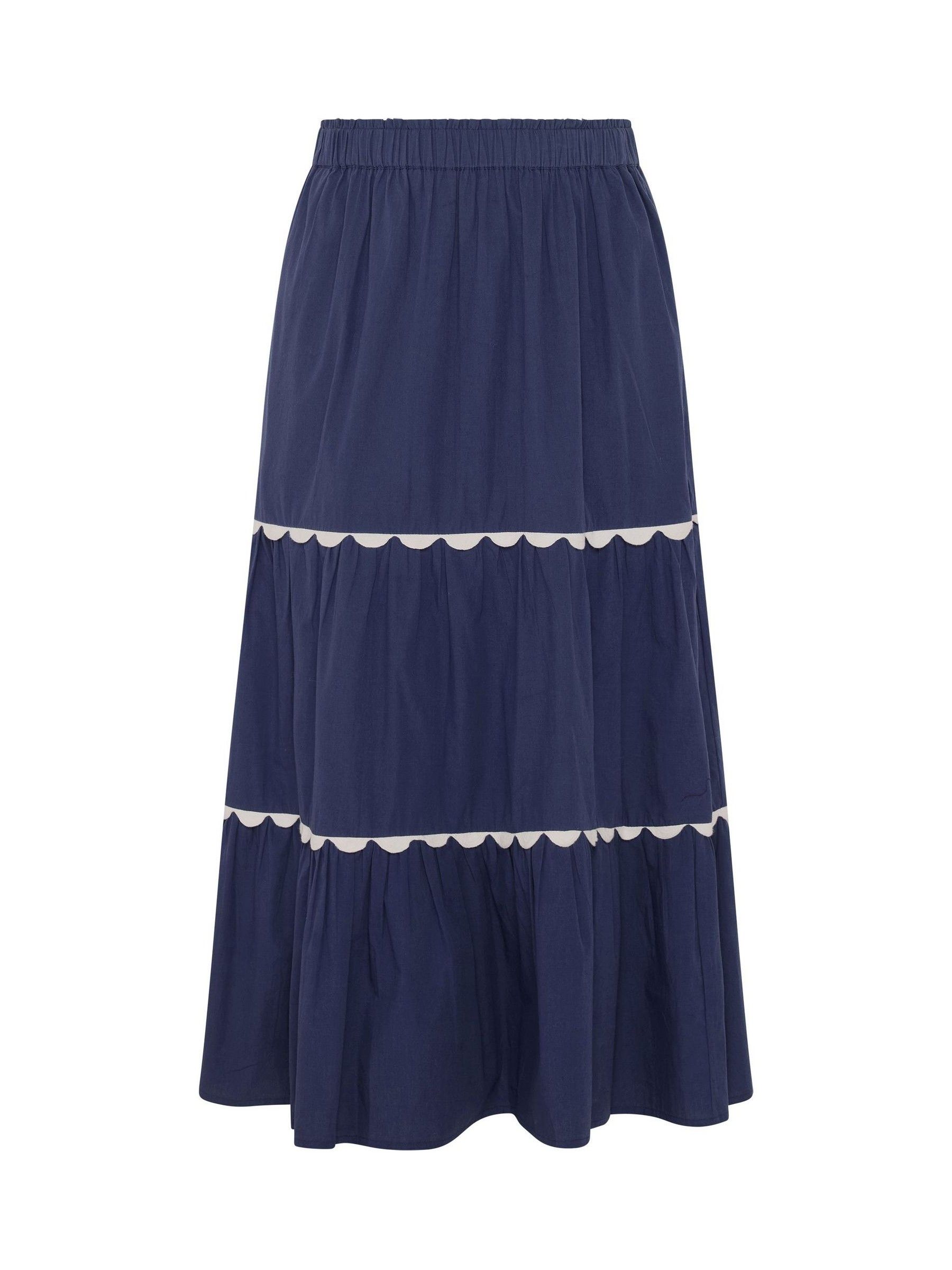Buy Yours Curve Blue Scallop Trim Maxi Skirt from Next USA