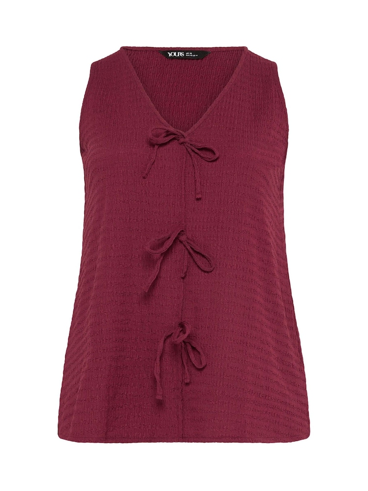 Yours Curve Red Textured Waistcoat - Image 5 of 5
