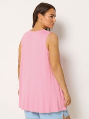 Yours Curve Pink Pleated Front Vest Top - Image 3 of 5
