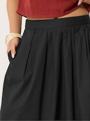 PixieGirl Petite Black Poplin Full Maxi Skirt - Image 4 of 5