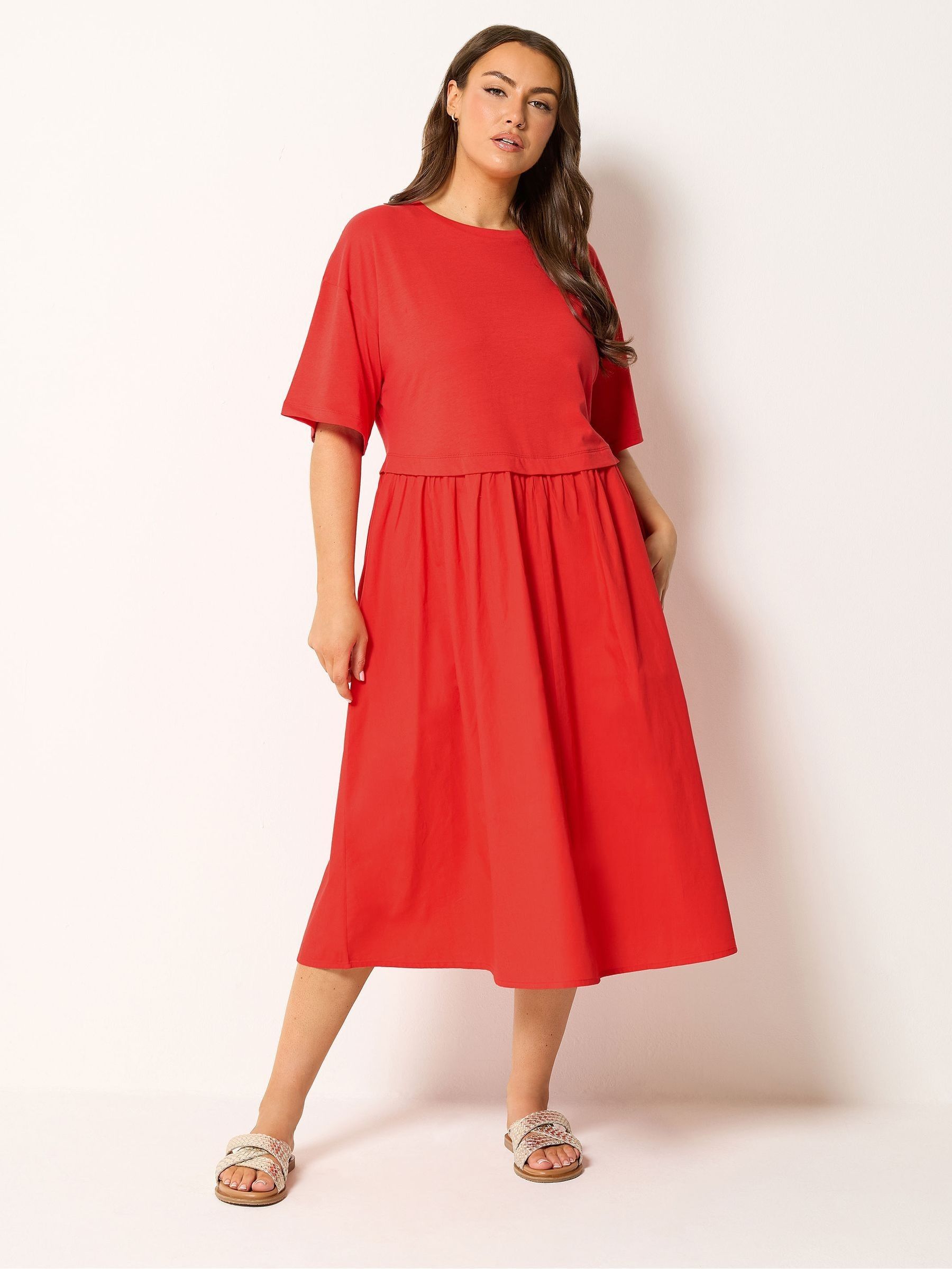 Yours Curve Poplin T-Shirt Midi Dress - Women's - Plus Size Curve - Image 2