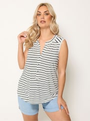 Yours Curve White Notch Neck Vest Top - Image 1 of 5