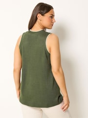 Yours Curve Green Stitch Waistcoat - Image 3 of 5