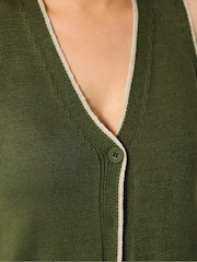 Yours Curve Green Stitch Waistcoat - Image 4 of 5