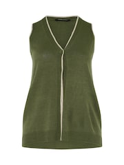 Yours Curve Green Stitch Waistcoat - Image 5 of 5