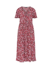 Yours Curve Pink Smock Crinkle Maxi Dress - Image 5 of 5