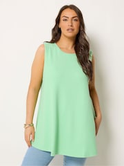 Yours Curve Green Soft Touch Ribbed Swing Top - Image 1 of 5