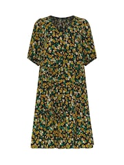 Yours Curve Black Tiered Smock Dress - Image 5 of 5