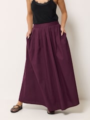 PixieGirl Petite Red Poplin Full Maxi Skirt - Image 1 of 5