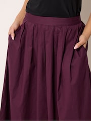 PixieGirl Petite Red Poplin Full Maxi Skirt - Image 4 of 5