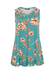 Yours Curve Blue Pleated Front Vest Top - Image 5 of 5