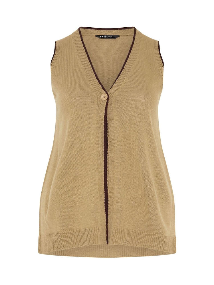 Yours Curve Natural Stitch Waistcoat - Image 5 of 5