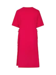 Yours Curve Red Tie Side Throw On Dress - Image 6 of 6