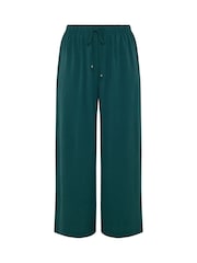 Yours Curve Green Washed Twill Wide Leg Trousers - Image 5 of 5