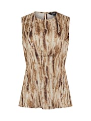 Long Tall Sally Brown Zebra Print Satin Pleated Vest - Image 5 of 5