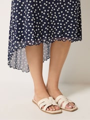 Long Tall Sally Blue Spot Print Mesh Asymmetric Skirt - Image 4 of 5