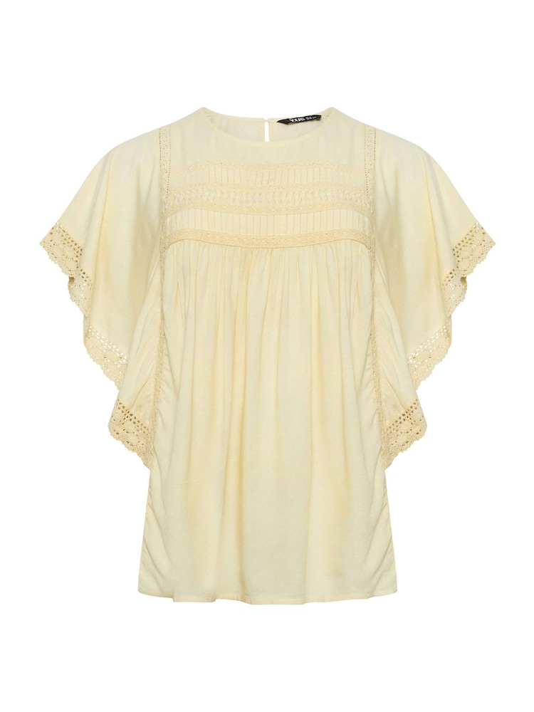 Yours Curve Yellow Statement Sleeve Blouse - Image 5 of 5