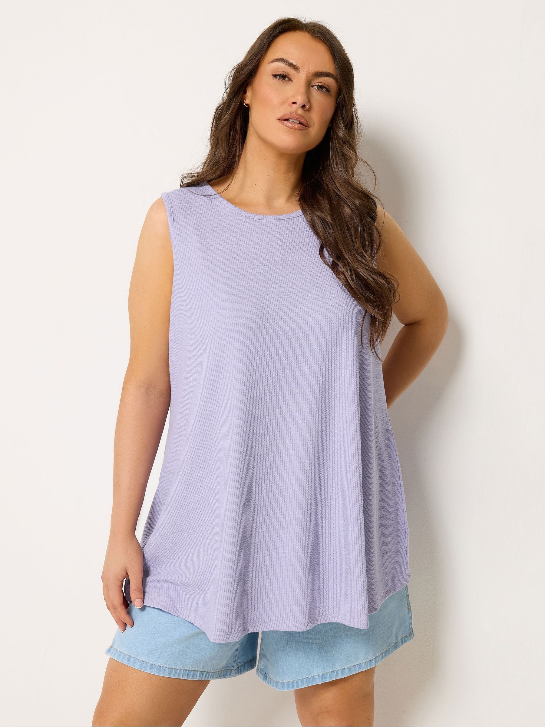 Yours Women's Soft Touch Swing Vest Top in Lilac | Size: 26-28 - Image 2