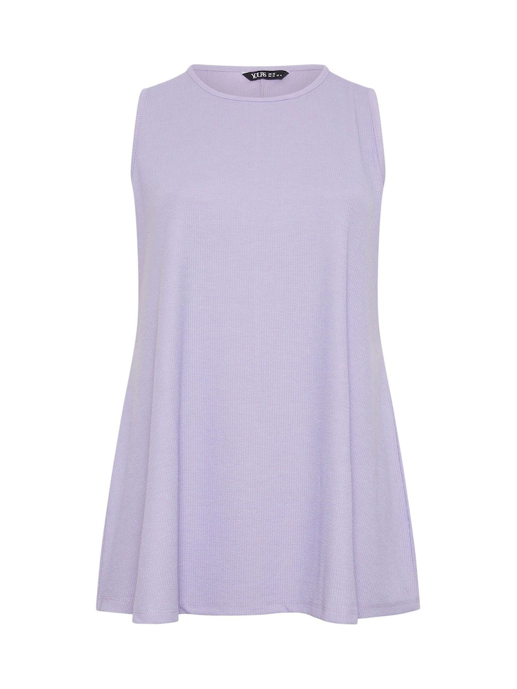 Yours Curve Purple Soft Touch Ribbed Swing Top - Image 5 of 5