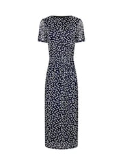 Long Tall Sally Blue Twist Mesh Midi Dress - Image 5 of 5
