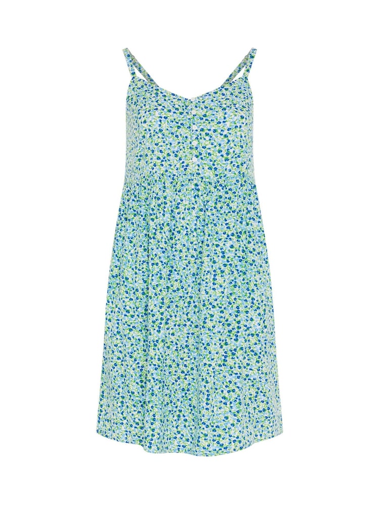 Yours Curve Blue Strappy Sun Dress - Image 2 of 2