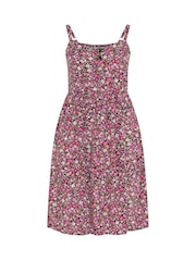 Yours Curve Pink Strappy Sun Dress - Image 2 of 2