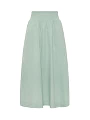 PixieGirl Petite Green Poplin Shirred Midi Skirt - Image 5 of 5