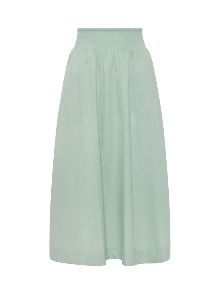 PixieGirl Petite Green Poplin Shirred Midi Skirt - Image 5 of 5 PixieGirl Petite Green Poplin Shirred Midi Skirt - Image 5 of 5