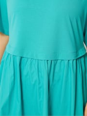 Yours Curve Blue Poplin 2 In 1 Midaxi Dress - Image 4 of 5