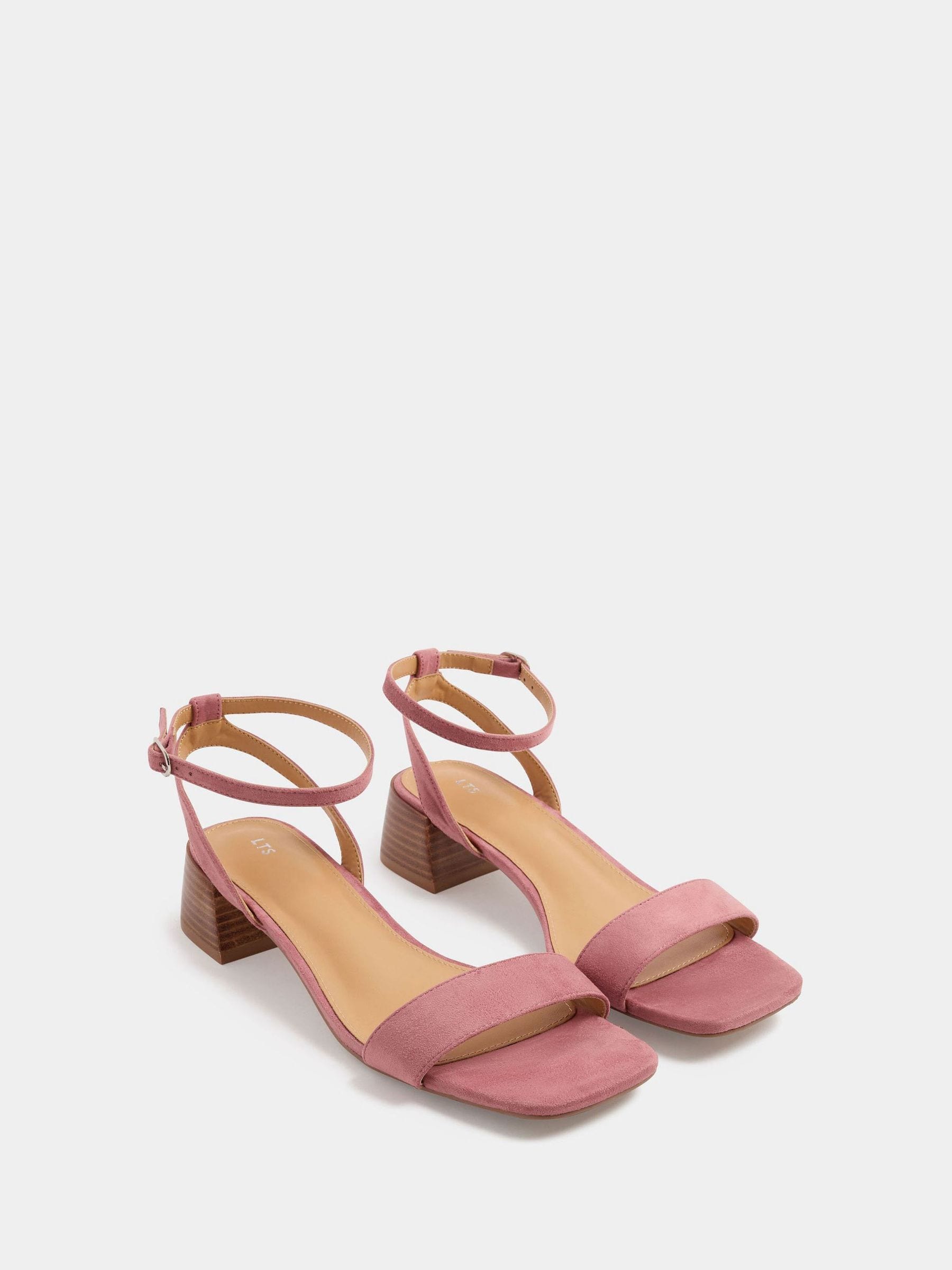 Long Tall Sally Women's Pink Strap Block Heel Sandal