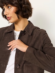 FatFace Eliza Chocolate Brown Suede Jacket - Image 4 of 6