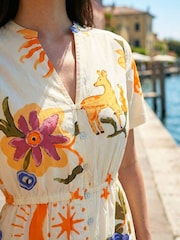 Roman Petite Sunburst Print Tiered Dress - Image 4 of 4