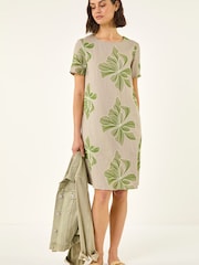 Roman Green Embroidered Floral Dress - Image 1 of 5
