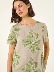 Roman Green Embroidered Floral Dress - Image 4 of 5