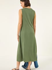 Roman Green Sleeveless V-Neck Midi Dress - Image 3 of 5