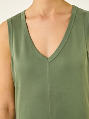 Roman Green Sleeveless V-Neck Midi Dress - Image 5 of 5