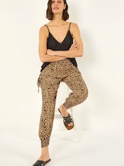 Roman Brown Tie Dye Print Hareem Joggers - Image 1 of 5