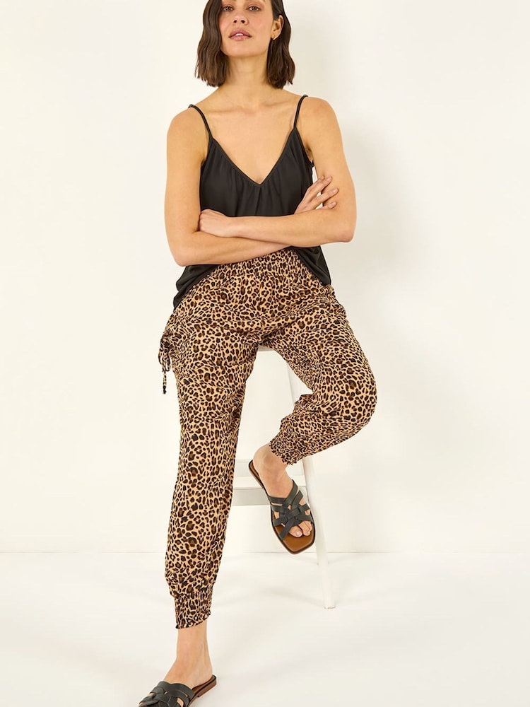 Roman Brown Tie Dye Print Hareem Joggers - Image 1 of 5