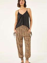Roman Brown Tie Dye Print Hareem Joggers - Image 2 of 5