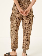 Roman Brown Tie Dye Print Hareem Joggers - Image 3 of 5