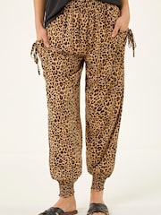 Roman Brown Tie Dye Print Hareem Joggers - Image 4 of 5