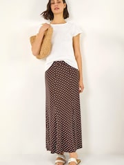 Roman Brown Polka Dot Midi Skirt - Image 2 of 5