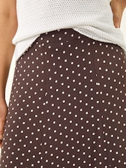 Roman Brown Polka Dot Midi Skirt - Image 5 of 5