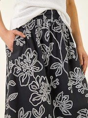 Roman Black Floral Broderie Midi Skirt - Image 5 of 5