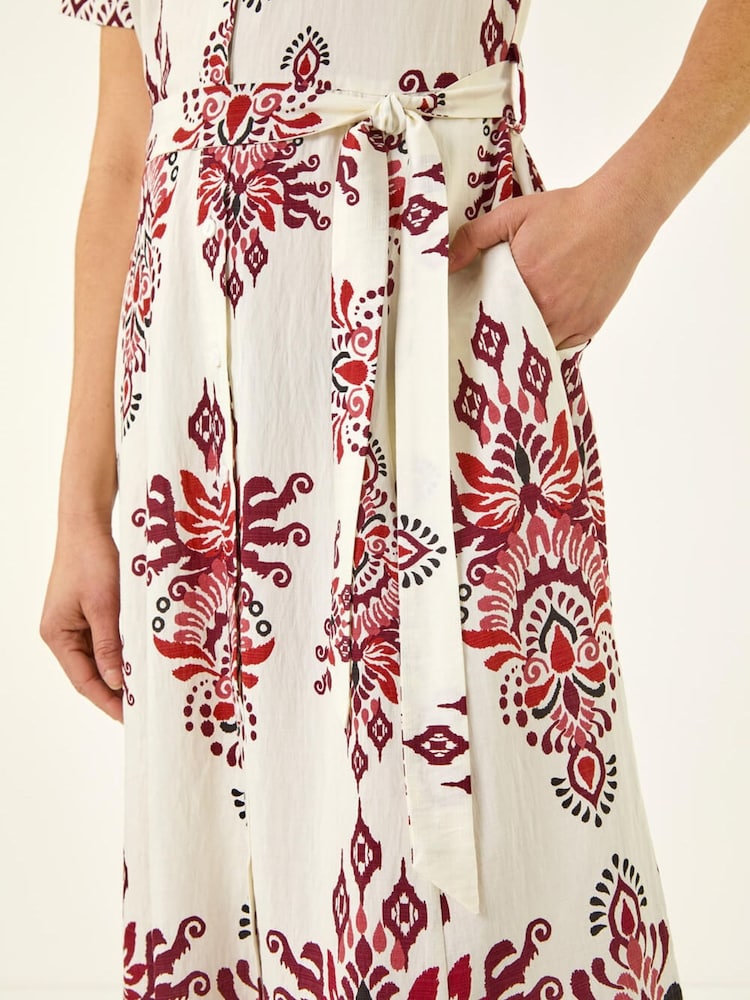 Roman White Baroque Shirt Dress - Image 5 of 5 Roman White Baroque Shirt Dress - Image 5 of 5