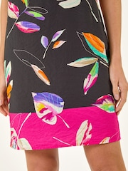 Roman Black Leaf Print Shift Dress - Image 5 of 5