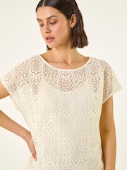 Roman Natural Lace Overlay Top - Image 2 of 5
