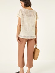 Roman Natural Lace Overlay Top - Image 4 of 5