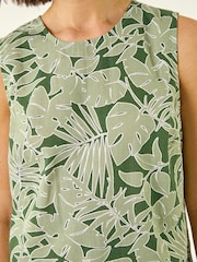 Roman Green Floral Print Vest Top - Image 5 of 5